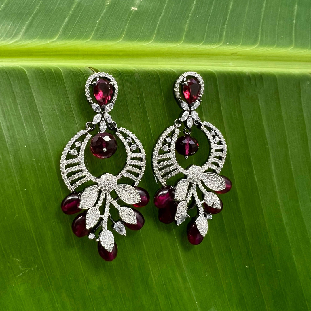 CZ Stone Chandbali Earrings 1230011 - Sajaye jewels