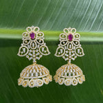 Load image into Gallery viewer, Elegant Flower Jhumka Earrings 1231021 - Sajaye jewels