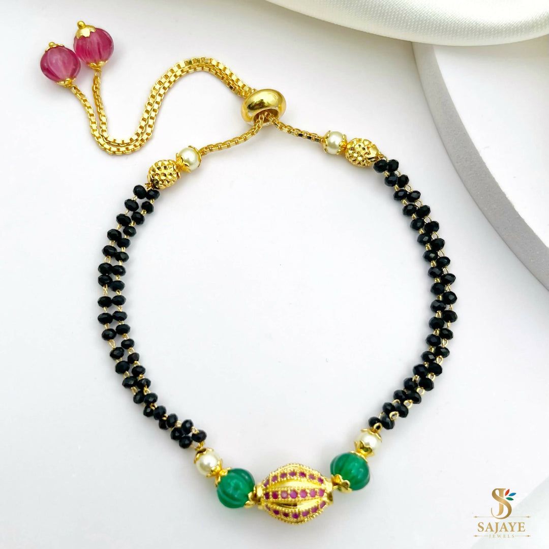 Trendy Black Beads Bracelet 1231272