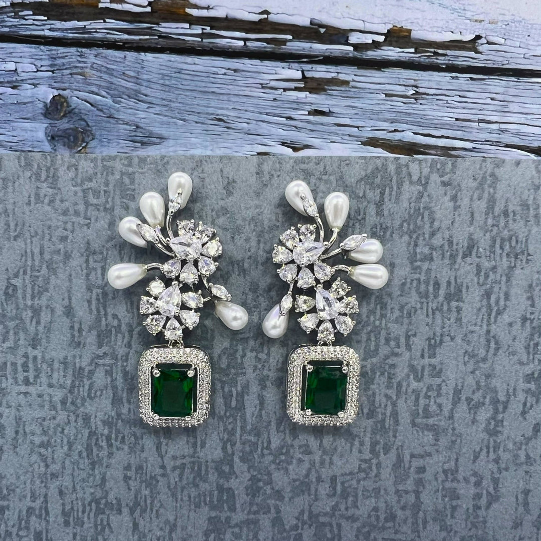 CZ Dangler Earrings 1230012 - Sajaye jewels
