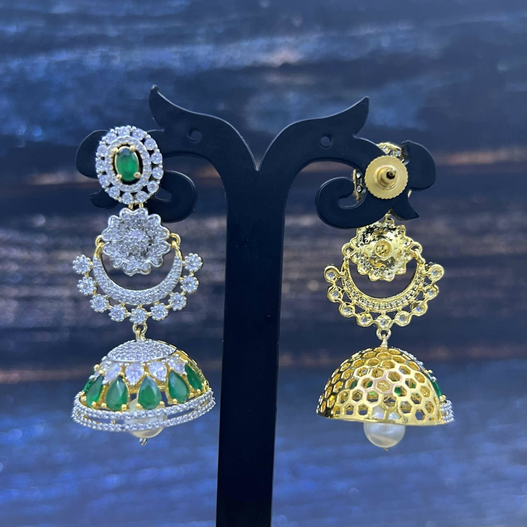 Beautiful Chandbali Jhumka Earrings 1231017 - Sajaye jewels