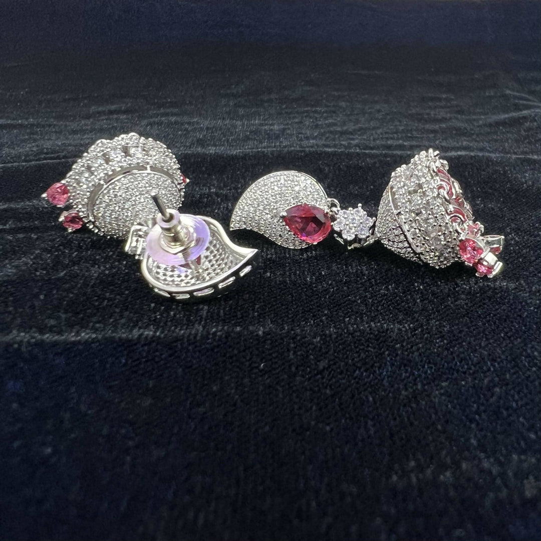 Zircon Jhumka Earrings 1231014 - Sajaye jewels