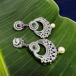 Load image into Gallery viewer, CZ Stone Chandbali Earrings 1230007 - Sajaye jewels