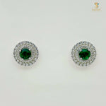 Load image into Gallery viewer, Rhodium CZ Stud Earrings 1231296
