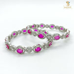 Load image into Gallery viewer, Stylish Oval Cut Ruby Stone Bangles 1231180