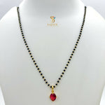 Load image into Gallery viewer, CZ Ruby Black Beads Mangalsutra 1231161