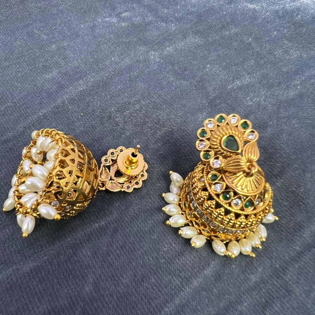 Matt Finish Jhumka Earrings 1230006 - Sajaye jewels