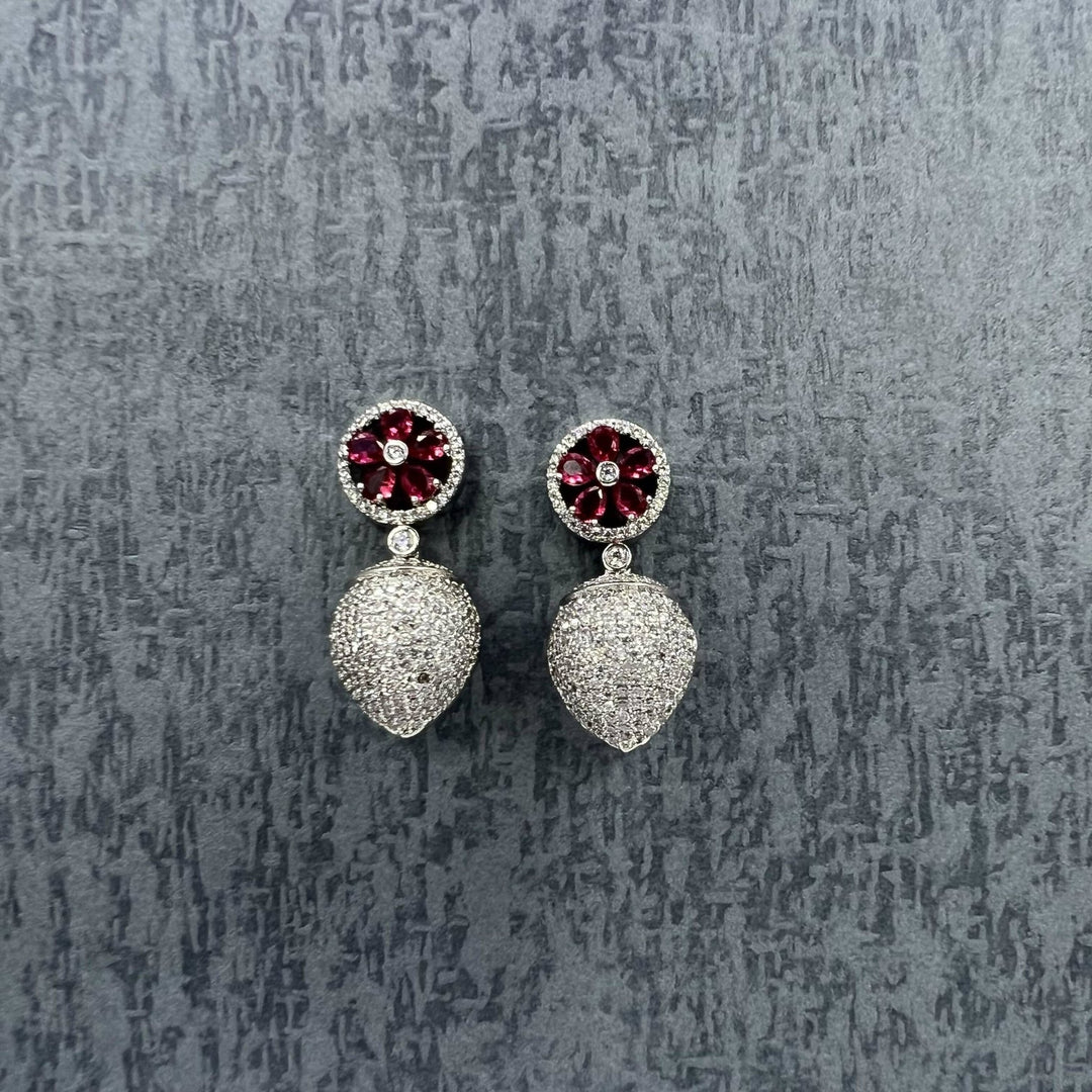 Zircon Dangler Earrings 1231015 - Sajaye jewels