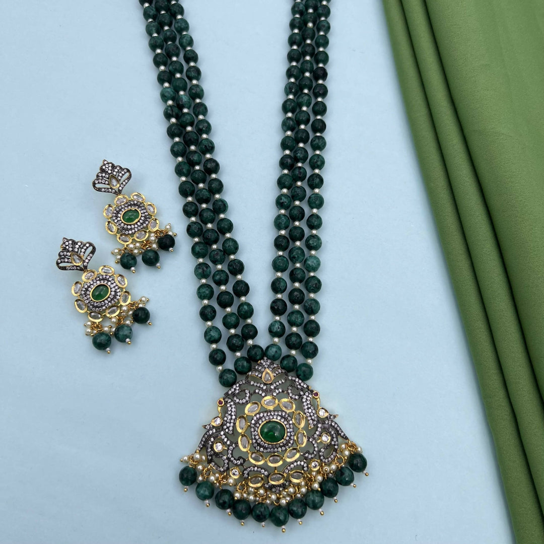 Victorian Emerald Beads Necklace 1231212