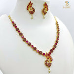 Load image into Gallery viewer, CZ Peacock Necklace Set 1231120
