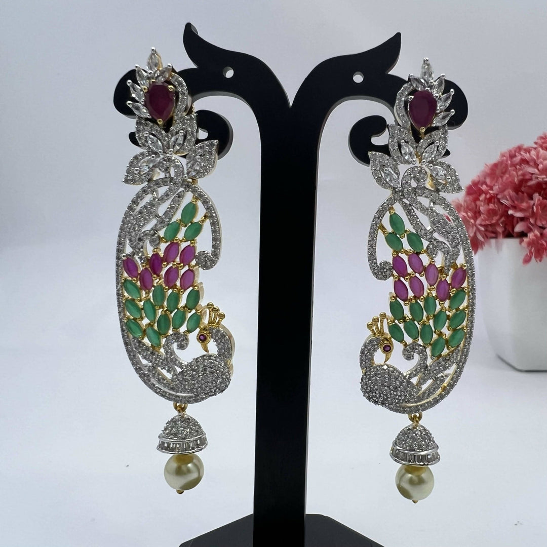 CZ Dangler Earrings 1230016 - Sajaye jewels