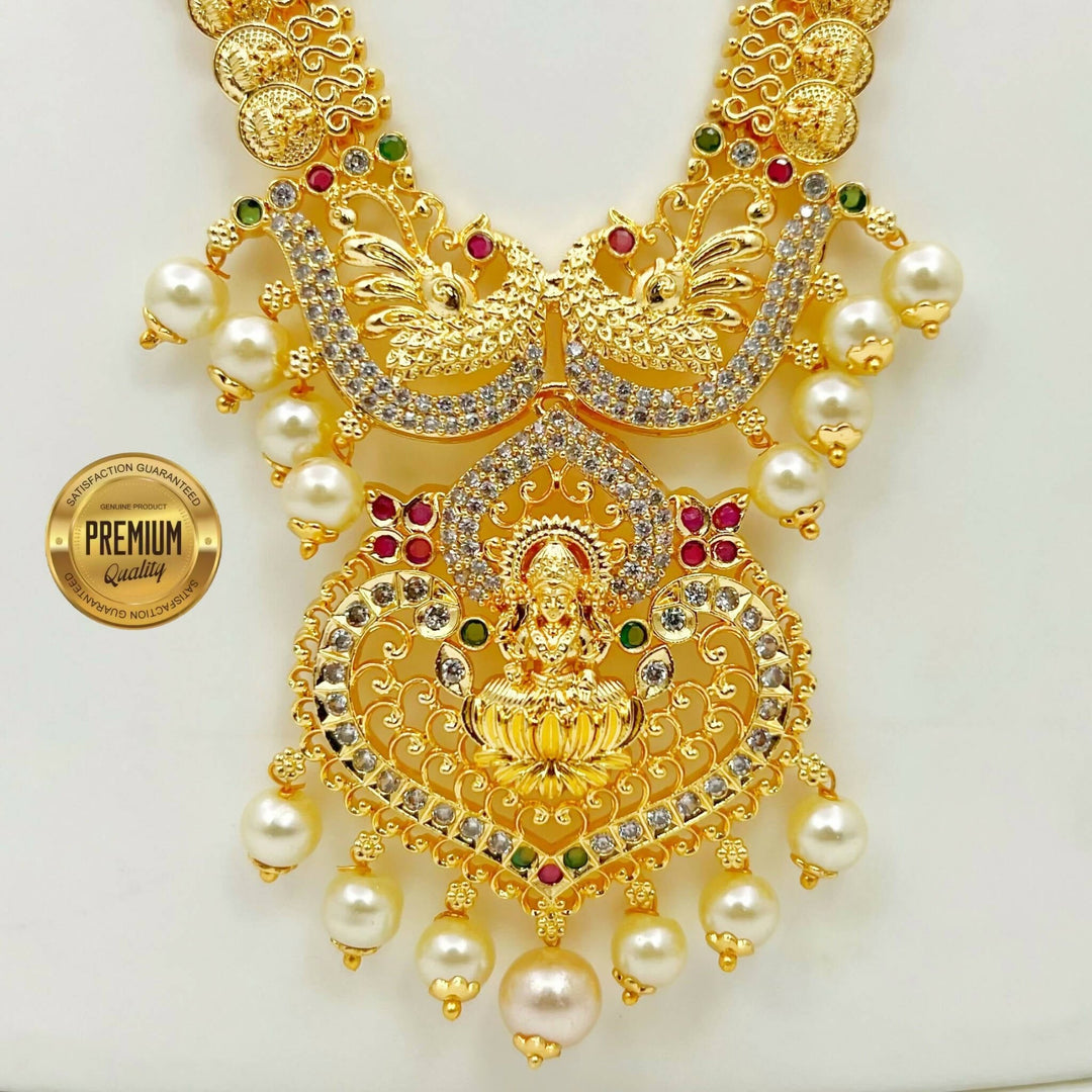 Lakshmi Kaasu Pearls Long Haram 1540006