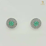 Load image into Gallery viewer, Rhodium CZ Stud Earrings 1231296