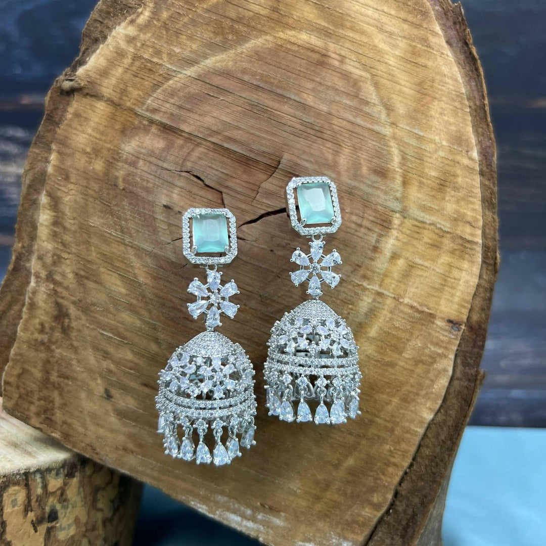 Zircon Jhumka Earrings 1231016 - Sajaye jewels