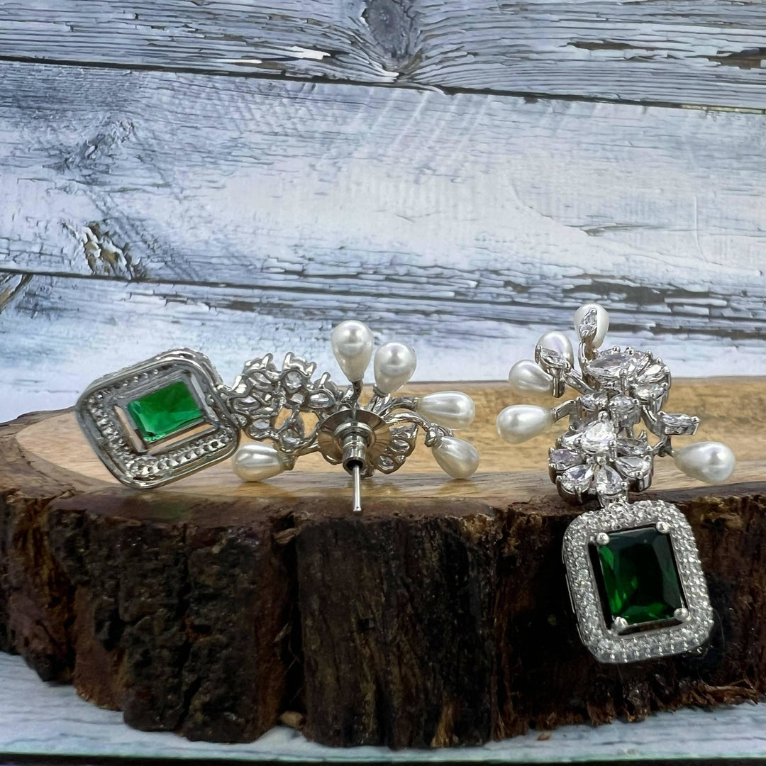 CZ Dangler Earrings 1230012 - Sajaye jewels