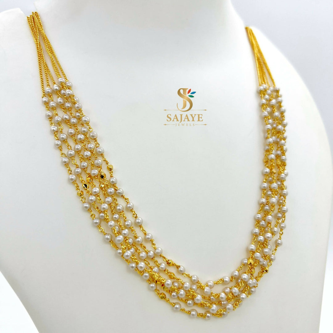 Tri-Colour Beads Mala Necklace 1231167