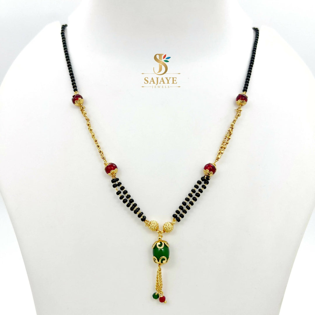 Ruby Emerald Beads Mangalsutra 1231148