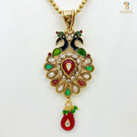 Load image into Gallery viewer, Multi Colour Peacock Pendant Chain 1231222