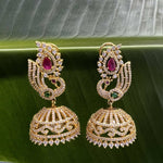 Load image into Gallery viewer, Elegant Peacock Jhumka Earrings 1231019 - Sajaye jewels