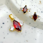 Load image into Gallery viewer, CZ Pendant and Earrings 1231258